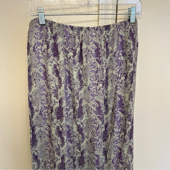 Free People Katie Button Front Reptile Print Midi Skirt Size Large - Picture 12 of 14